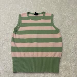 Gap VTG Womens Sleeveless Cotton Sz XS Soft Cottage Y2K Core Vest Pink/Green